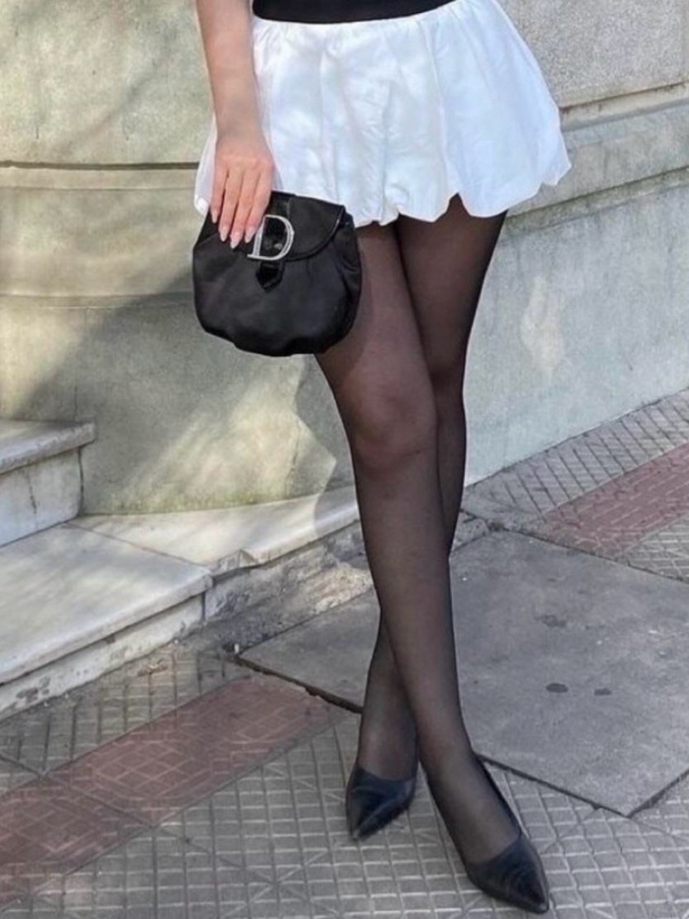SHEIN White Mini Flared Skirt